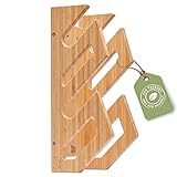CRID Doppel Wandhalterung für die Wand aus nachhaltigem Bambus, mit Gratis Montage-Kit zum Aufhängen von Boards wie Skateboards, Longboards, Snowboards, Wakeboards und Kiteboards, Holz Wandhalterung